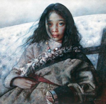 中国 Painting - Snow AX チベット後の荒野
